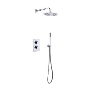 Aloni Complete Inbouw Regendoucheset 25cm Hoofddouche Met Thermostaatkraan En Wanduitloop Chroom - Afbeelding 4