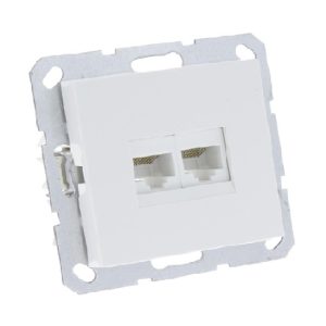 q-link contactdoos inbouw - cat5e - 2 x 8-polig - polarwit