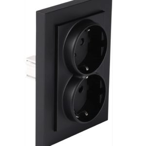 q-link s-line contactdoos 2-voudig - randaarde - zwart
