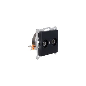 q-link s-line contactdoos radio/tv - zwart