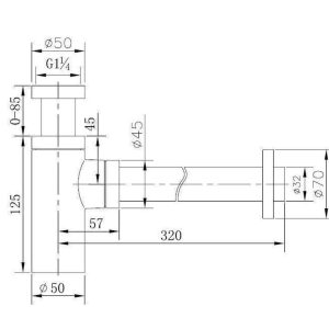 Best-Design Design Sifon 5/4 x 32 mm RVS - Afbeelding 3