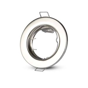 v-tac 778 gu10 fitting round nickel (satin) 2pc/pack - Afbeelding 1