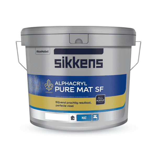 Schrobvaste muurverf Sikkens Alphacryl Pure Mat SF Wit 10 L #0