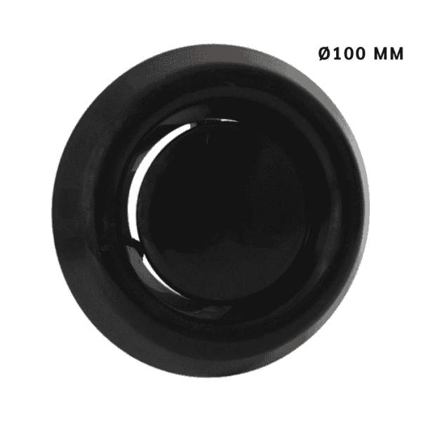 Luchtventiel Kunststof Zwart - Afvoer - Ø100 mm #0