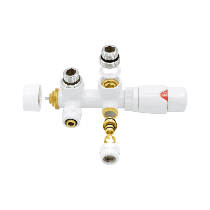 Belrad Aansluitset -Voor Midden Uitgang Muur - Wit - M 30 – EK x 16x2