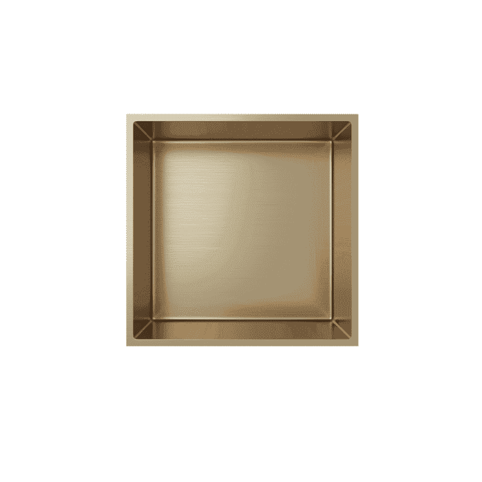 aloni inbouwnis geborsteld goud 305x305x100mm
