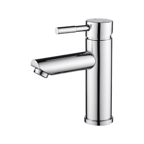 Saar Wastafelkraan - Opbouw - Laag Rond - Chroom - 1 Greeps - 18 cm hoog. #0