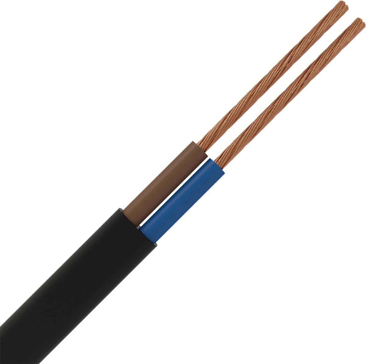 VMVL Kabel - Stroomkabel - 2x0.75mm - 2 Aderig - 100M Zwart
