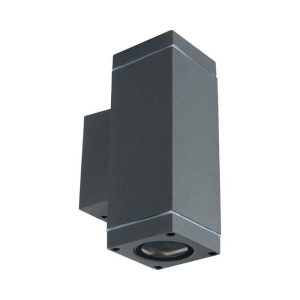 v-tac 842 wandlamp buiten up/down - gu10 - dark grijs - ip44