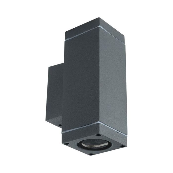 v-tac 842 wandlamp buiten up/down - gu10 - dark grijs - ip44