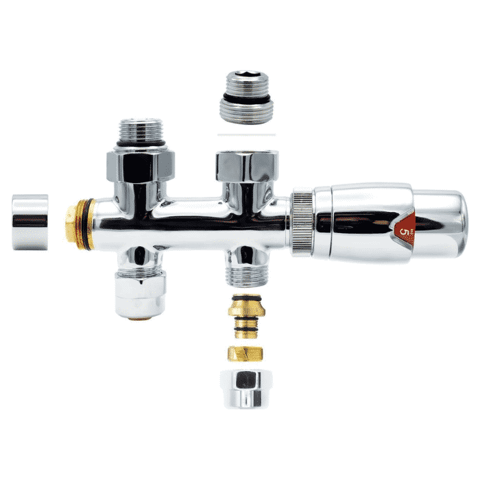 Thermostatische Radiatorkraan Recht Chroom