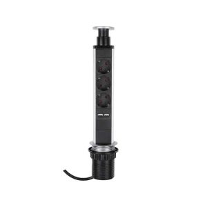 q-link stekkerdoos 3-voudig - randaarde - 2 x usb 3 x 1.5 mm