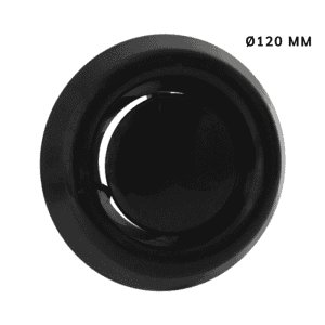 nedco afzuigventiel met klemmen - rond - ø 125 mm. - zwart