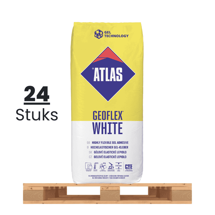 (halve pallet) atlas - geoflex zeer flexibele tegellijm wit 25kg