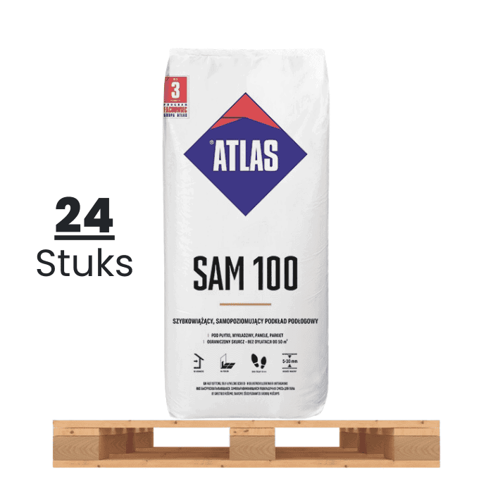 (halve pallet) atlas sam100 gipsgebonden (anhydriet) egaline 25 kg (5-30mm)