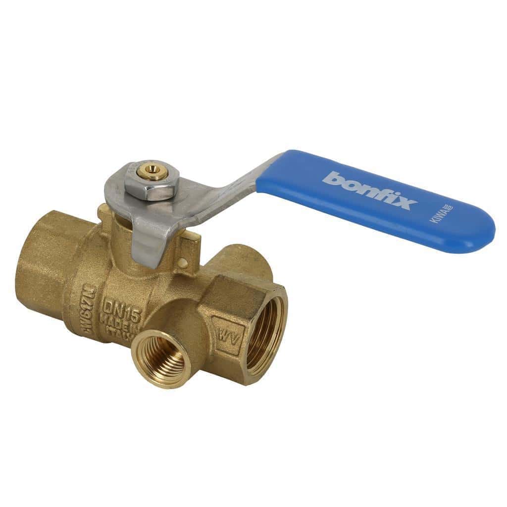 bonfix kogelstopkraan 2x binnendraad met aftap 1/2"- 97205