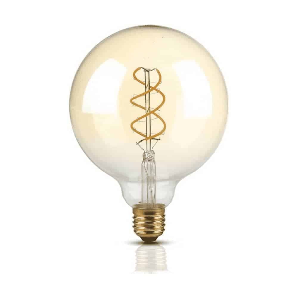 v-tac 2085d 5w g125 filament bulb kleur:2200k amber glass