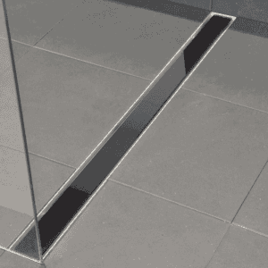 Aloni Douchegoot zwart glasrooster 80cm - Afbeelding 3