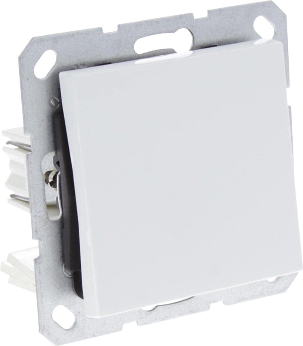 Q-Link S-Line schakelaar inbouw - kruis - polarwit #1