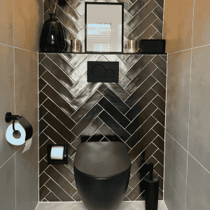 saar | inbouw toilet reserve rolhouder rvs mat zwart - Afbeelding 7