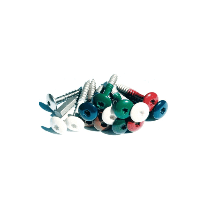 fisinox® kleurkopschroef 4.8x25 rvs a2 ral 9016 verkeerswit